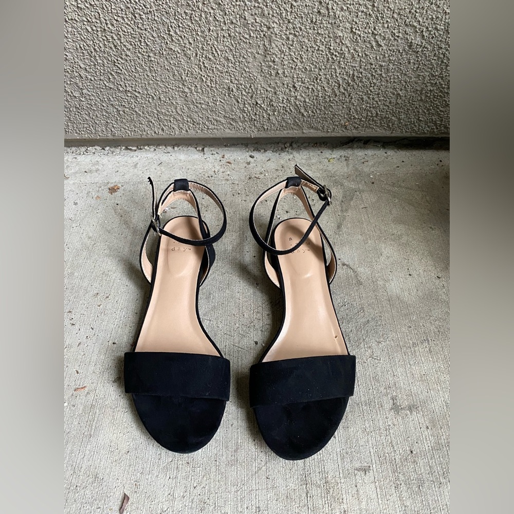 A new day black strapped sandals